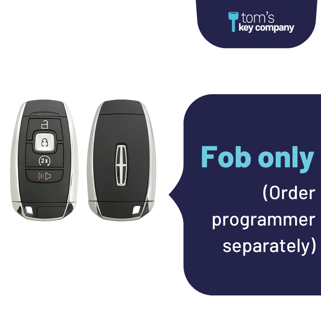 Like New Refurbished 4-Button Smart Key Fob with Lock, Unlock, Remote Start, Panic for Select Lincoln Vehicles (LINSK-4B-RS-R8155-REF-K)