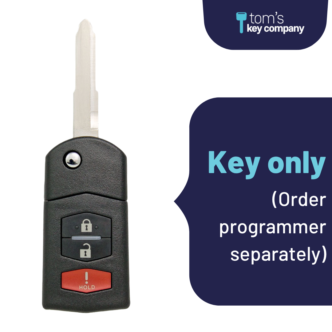 Brand New Aftermarket 3-Button Remote Key with Lock, Unlock, Panic for Select Mazda Vehicles (MAZCK-3B-322-K)