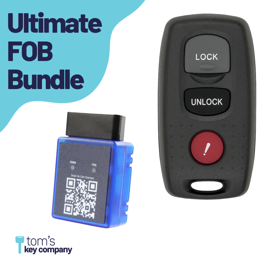 Ultimate Remote FOB Bundle with Programming Tool and Aftermarket 3 Button Remote FOB for Select Mazda Vehicles (MAZFOB-3B-338-K-UKB)