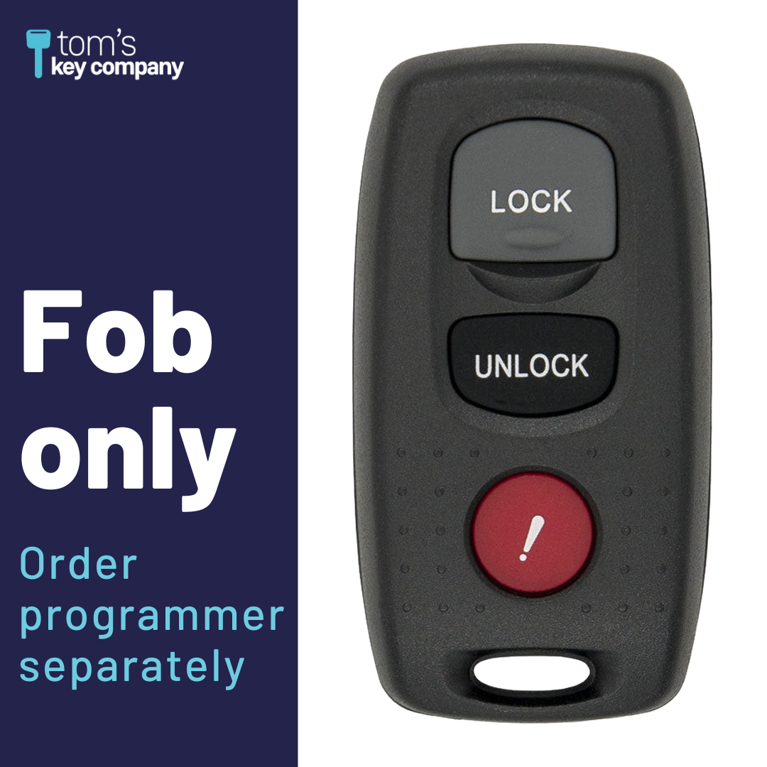 Brand New Aftermarket 3-Button Remote Fob with Lock, Unlock, Panic for Select Mazda Vehicles (MAZFOB-3B-338-K)