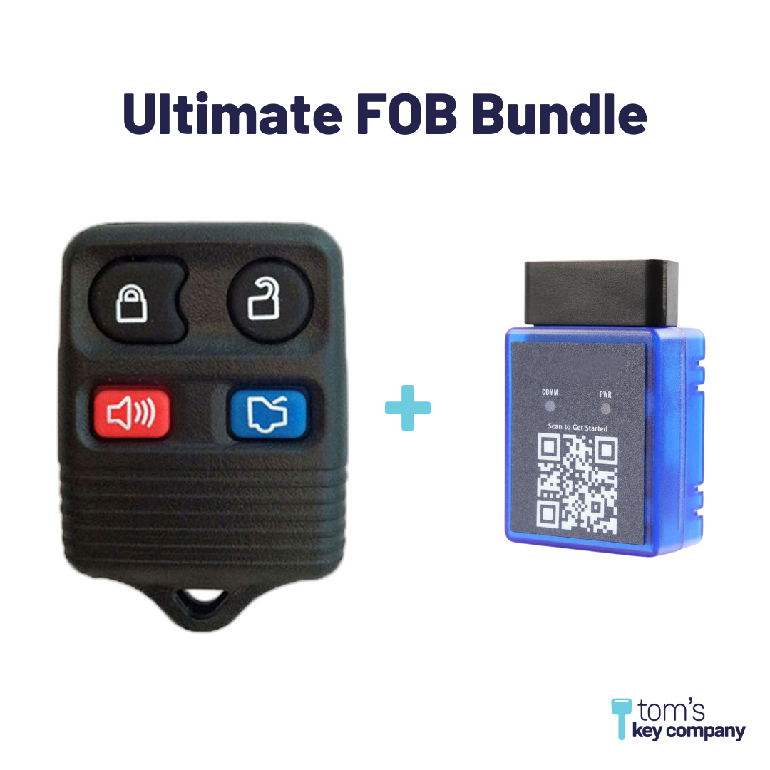 Ultimate Remote FOB Bundle with Programming Tool and Aftermarket 4 Button Remote FOB for Select Mercury Vehicles (MERFOB-4B-TR-761-K-UKB)
