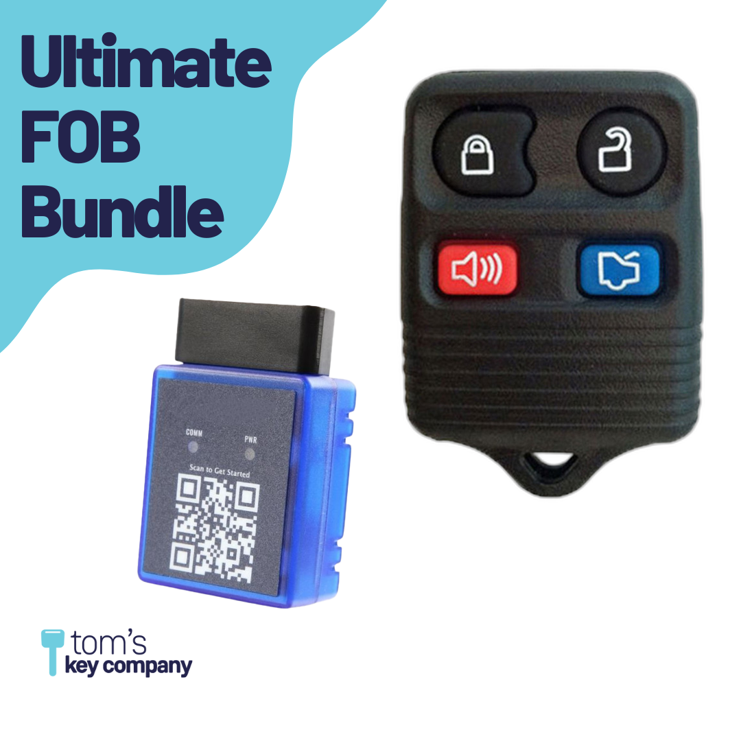 Ultimate Remote FOB Bundle with Programming Tool and Aftermarket 4 Button Remote FOB for Select Mercury Vehicles (MERFOB-4B-TR-761-K-UKB)