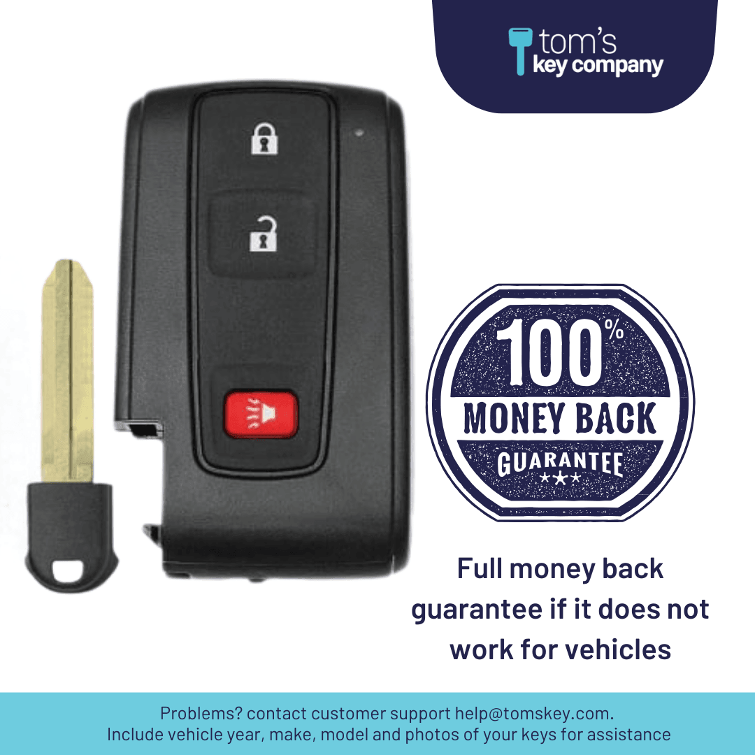 Brand New Aftermarket 3 Button Smart Remote Fob for Slot Ignition for Toyota Prius (MOZB21TG-3B-FOB)