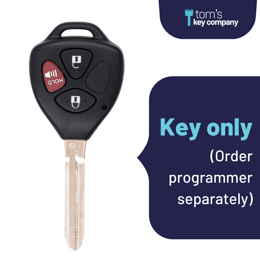 Brand New Uncut Transponder G Chip Key with 3 Button Remote for Select Scion and Toyota Vehicles (MOZB41TG-3B-G)
