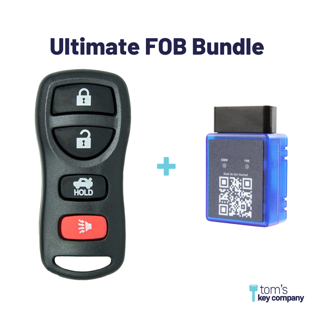 Ultimate Remote FOB Bundle with Programming Tool and Aftermarket 4 Button Remote FOB for Select INFINITI Vehicles (NISFOB-4B-TR-227-K-UKB)