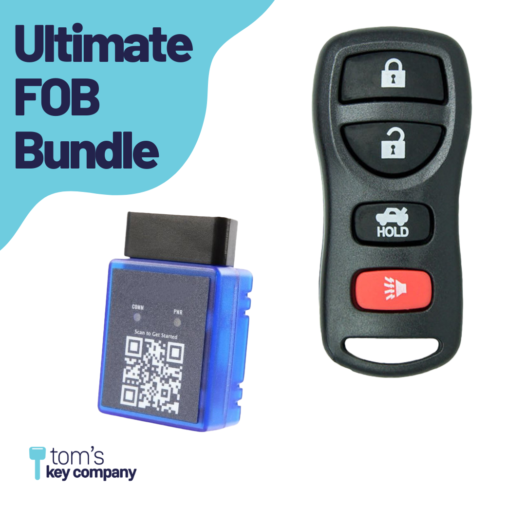 Ultimate Remote FOB Bundle with Programming Tool and Aftermarket 4 Button Remote FOB for Select INFINITI Vehicles (NISFOB-4B-TR-227-K-UKB)