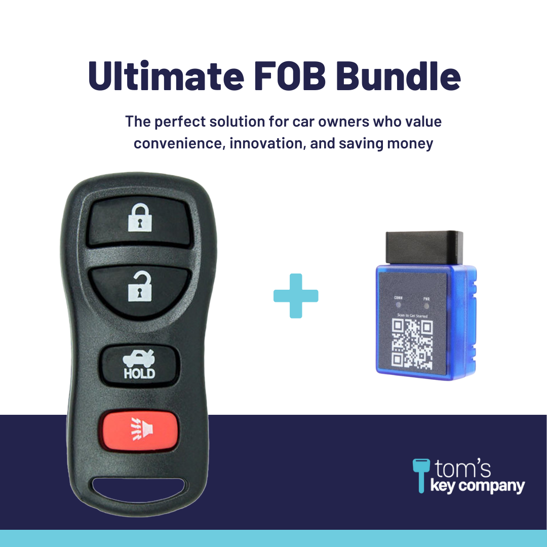 Ultimate Remote FOB Bundle with Programming Tool and Aftermarket 4 Button Remote FOB for Select INFINITI Vehicles (NISFOB-4B-TR-227-K-UKB)