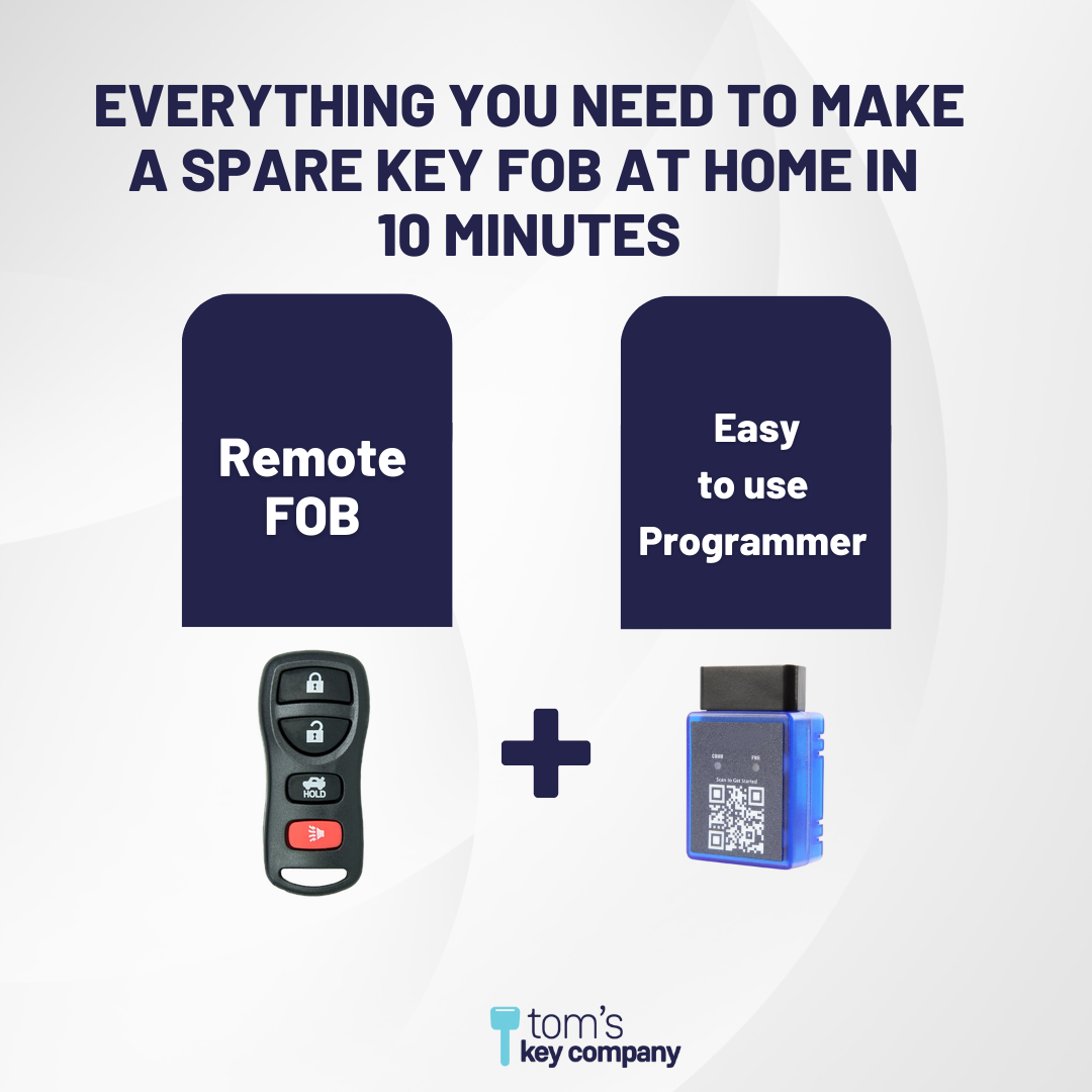 Ultimate Remote FOB Bundle with Programming Tool and Aftermarket 4 Button Remote FOB for Select INFINITI Vehicles (NISFOB-4B-TR-227-K-UKB)