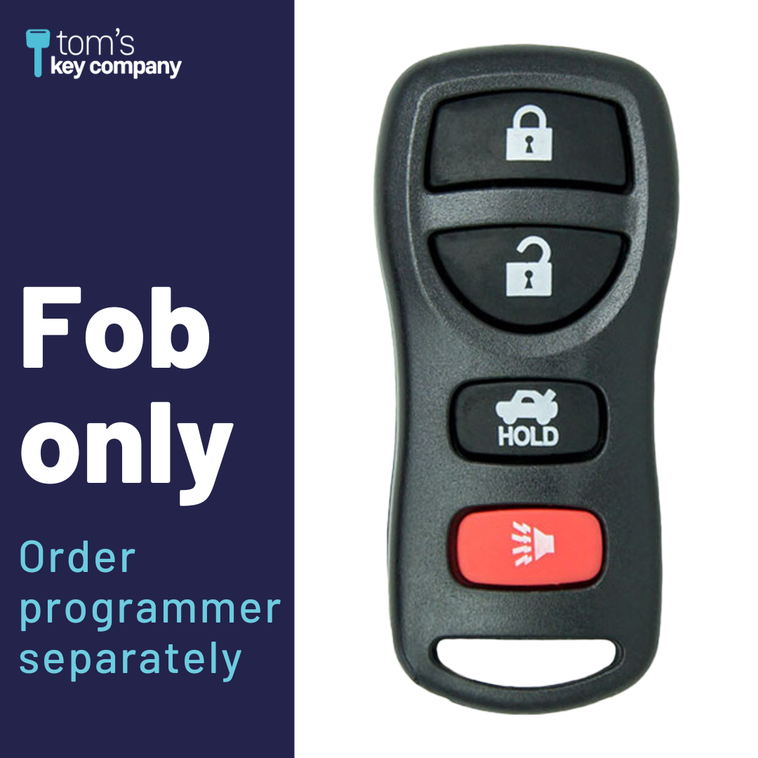 Brand New Aftermarket 4-Button Remote Fob with Lock, Unlock, Trunk Hold, Panic for Select INFINITI Vehicles (NISFOB-4B-TR-227-K)