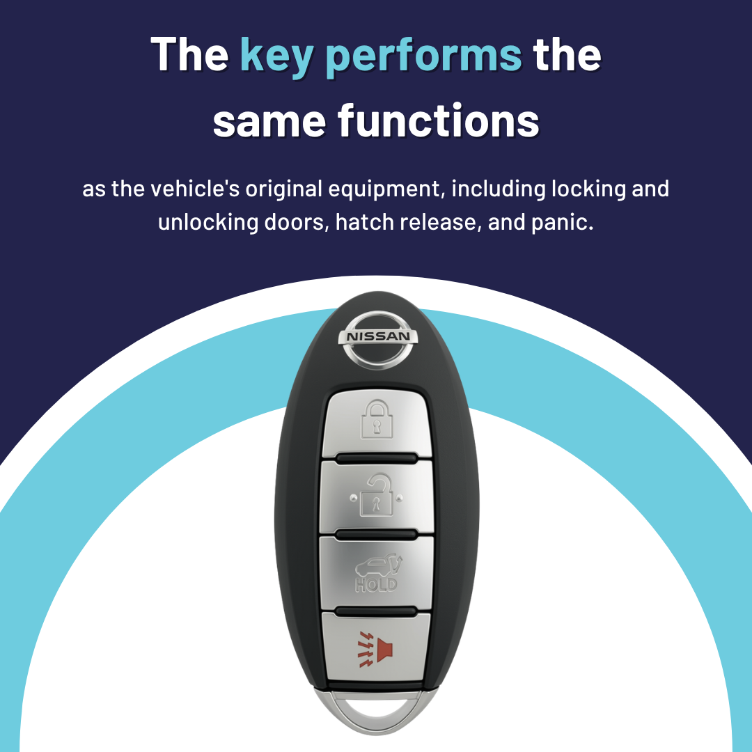Like New Refurbished OEM 4 Button Smart Key with Hatch Release for Select Nissan Rogue Vehicles