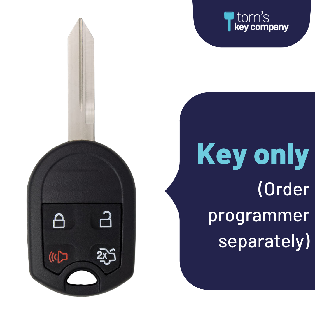 Brand New Aftermarket 4-Button Remote Key with Lock, Unlock, Trunk, Panic for Select Ford and Mercury Vehicles (OUC6000022-4B-T)