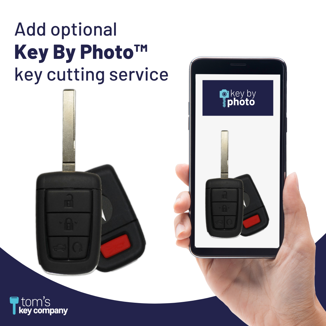 Brand New Aftermarket 5-Button Remote Key with Lock, Unlock, Remote Start, Trunk, Panic for Select Pontiac Vehicles (PONCK-5B-RSTR-822-REF-K)