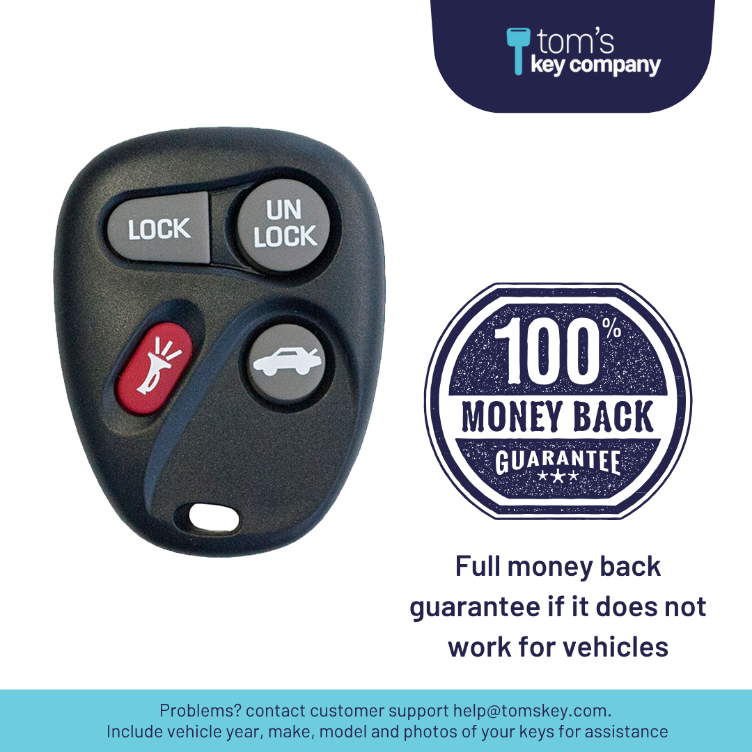 Brand New Aftermarket 4-Button Remote Fob with Lock, Unlock, Trunk, Panic for Select Pontiac Vehicles (PONFOB-4B-592-K)