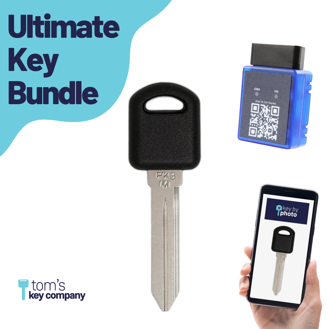 Ultimate Key Bundle with Programming Tool, Aftermarket Transponder Key and Key By Photo for Select Pontiac Vehicles (PONKEY-3PT-K-UKB)