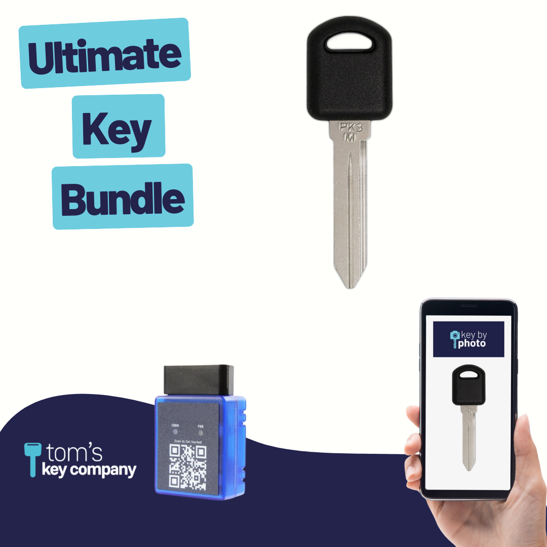 Ultimate Key Bundle with Programming Tool, Aftermarket Transponder Key and Key By Photo for Select Pontiac Vehicles (PONKEY-3PT-K-UKB)