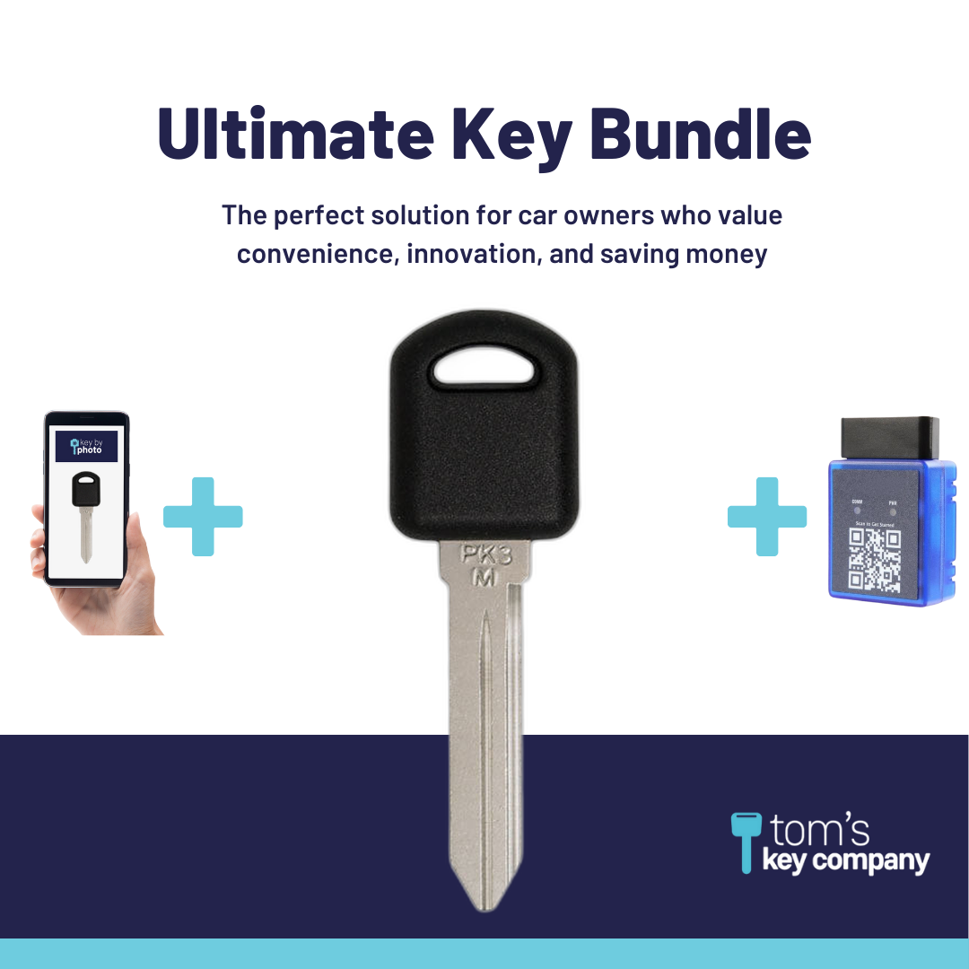 Ultimate Key Bundle with Programming Tool, Aftermarket Transponder Key and Key By Photo for Select Pontiac Vehicles (PONKEY-3PT-K-UKB)