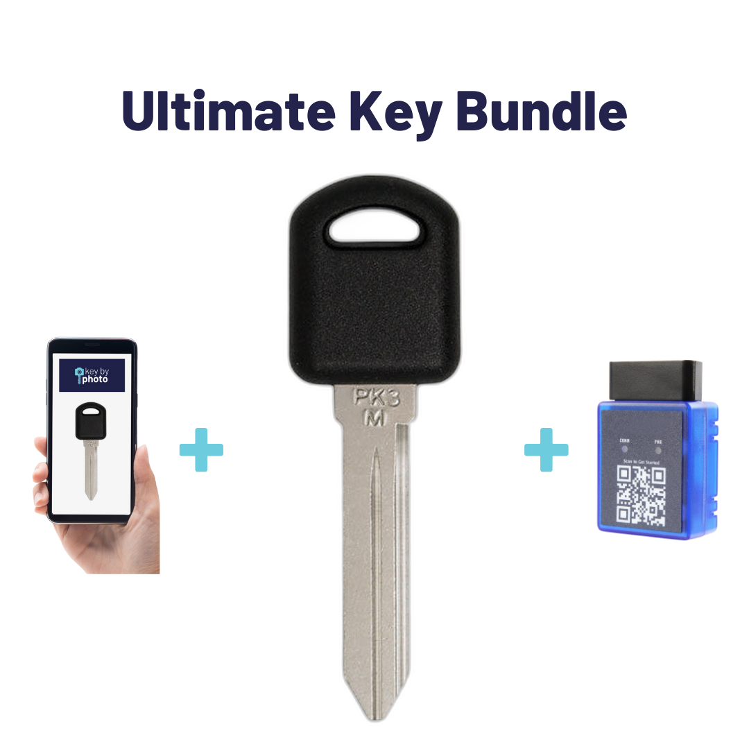 Ultimate Key Bundle with Programming Tool, Aftermarket Transponder Key and Key By Photo for Select Pontiac Vehicles (PONKEY-3PT-K-UKB)