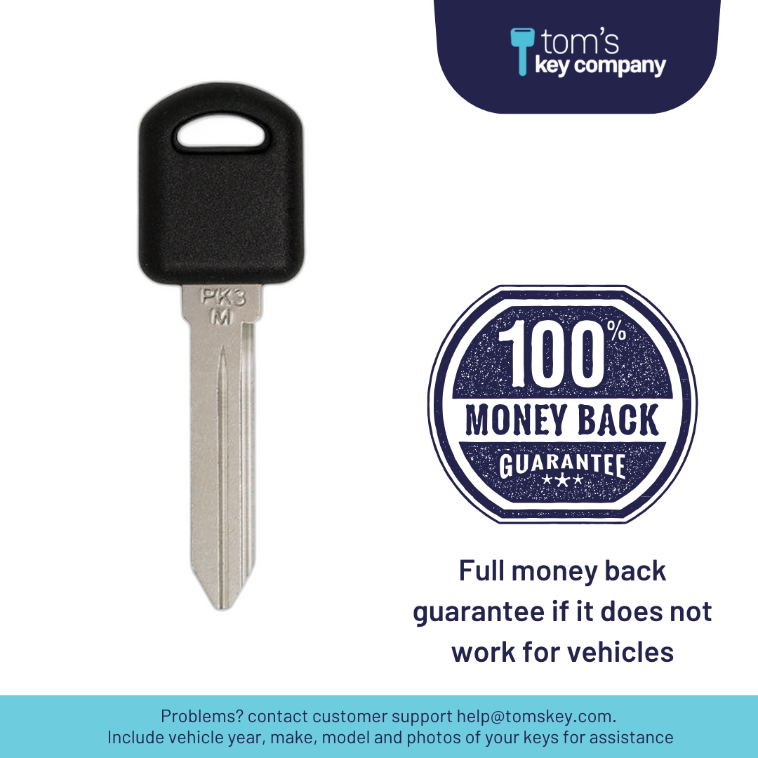 Brand New Aftermarket Transponder Key for Select Pontiac Vehicles (PONKEY-3PT-K)
