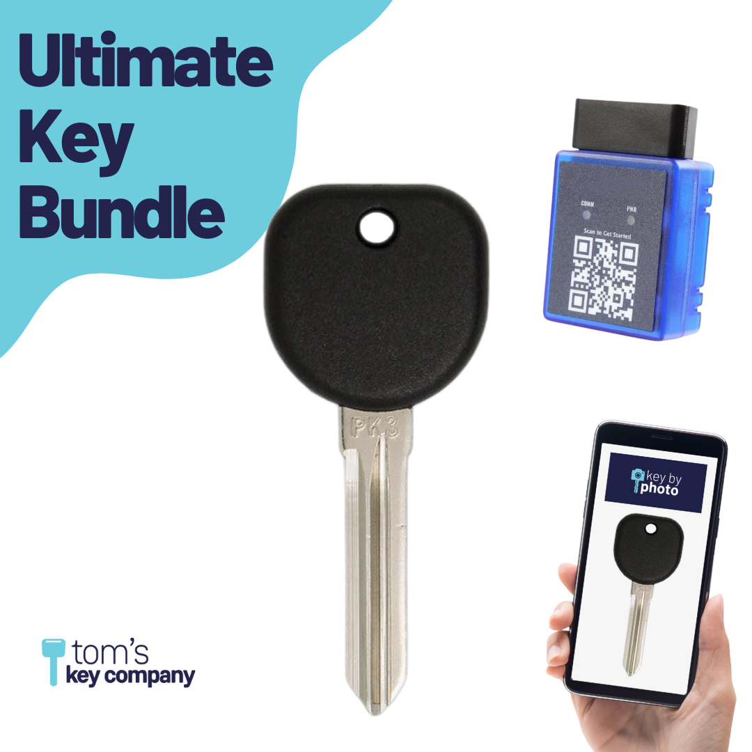 Ultimate Key Bundle with Programming Tool, Aftermarket Transponder Key and Key By Photo for Select Pontiac Vehicles (PONKEY-7PT-K-UKB)