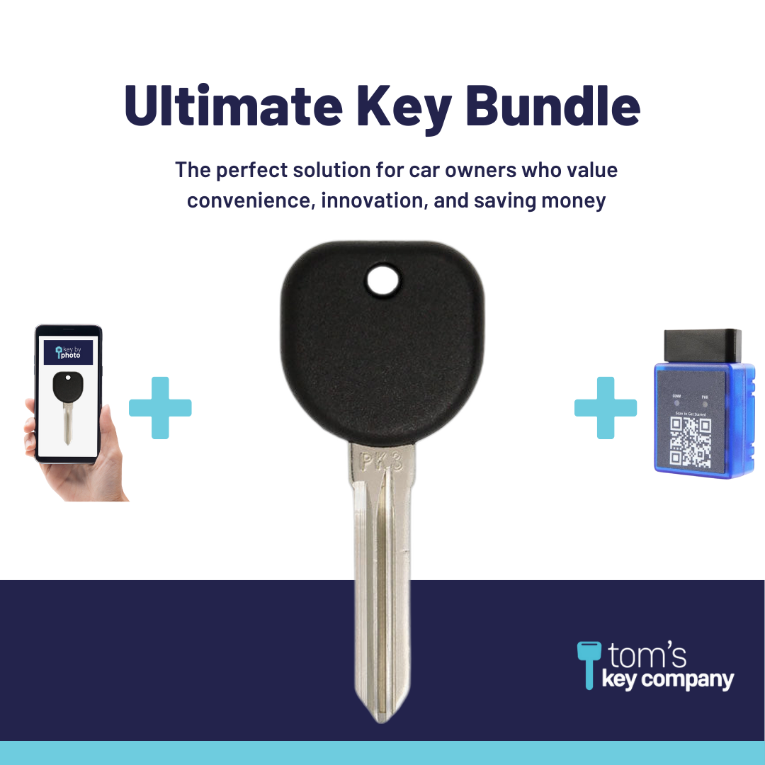 Ultimate Key Bundle with Programming Tool, Aftermarket Transponder Key and Key By Photo for Select Pontiac Vehicles (PONKEY-7PT-K-UKB)