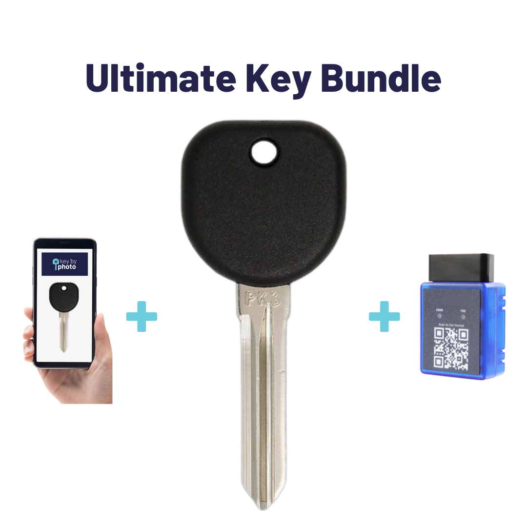 Ultimate Key Bundle with Programming Tool, Aftermarket Transponder Key and Key By Photo for Select Pontiac Vehicles (PONKEY-7PT-K-UKB)