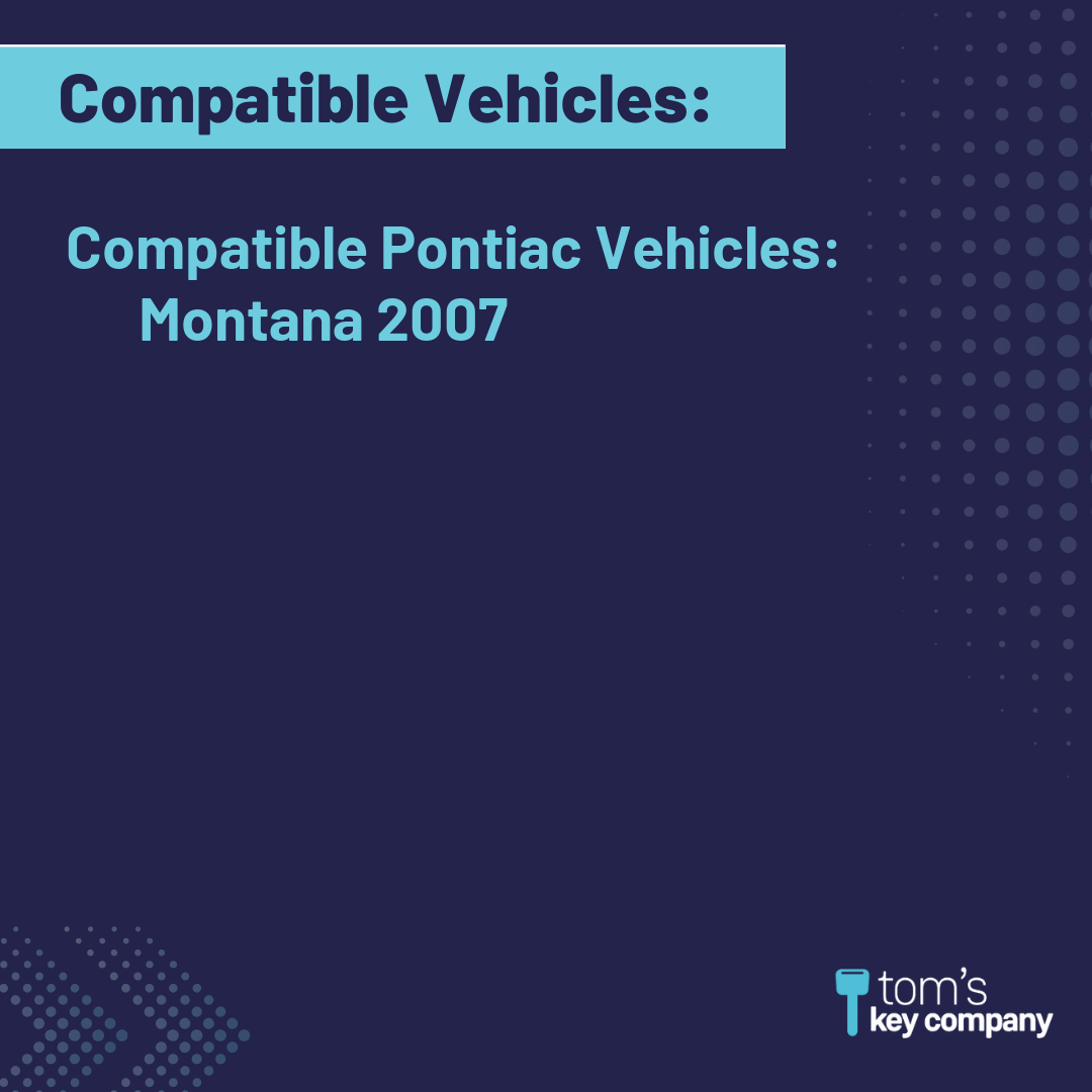 Brand New Aftermarket Transponder Key for Select Pontiac Vehicles (PONKEY-7PT-K)