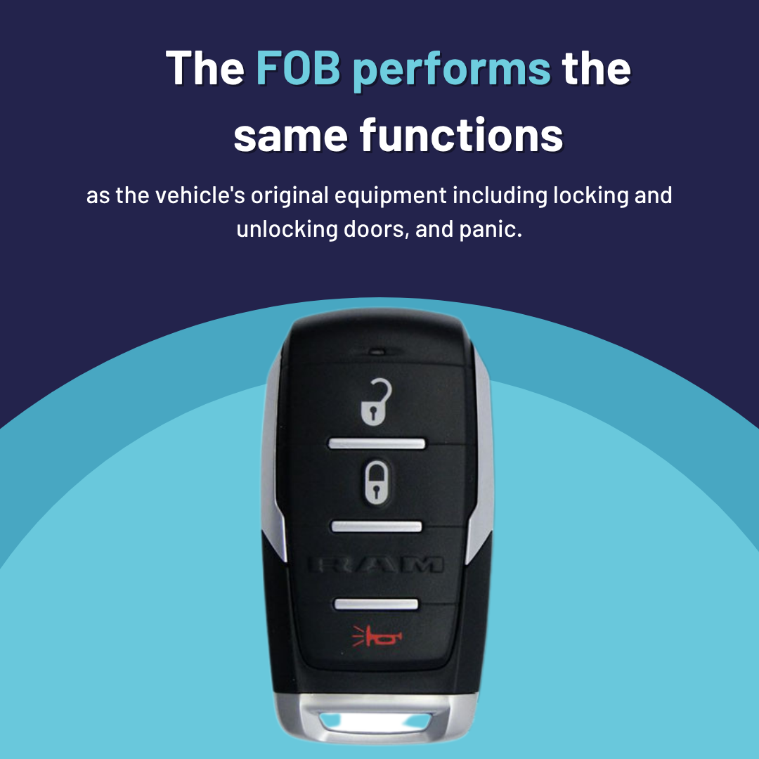 Like New Refurbished OEM 3 Button Smart Key for Select RAM Vehicles (RAM-OHT-3B-TMB-REFURB)