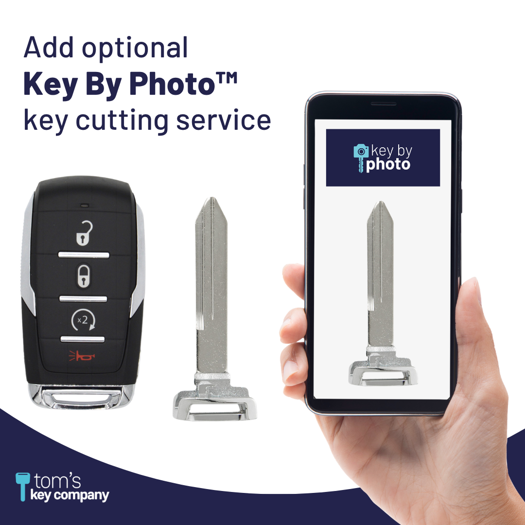 Like New Refurbished OEM 4 Button Smart Key with Remote Start for Select RAM Vehicles (RAM-OHT-4B-RS-TMB-REFURB)