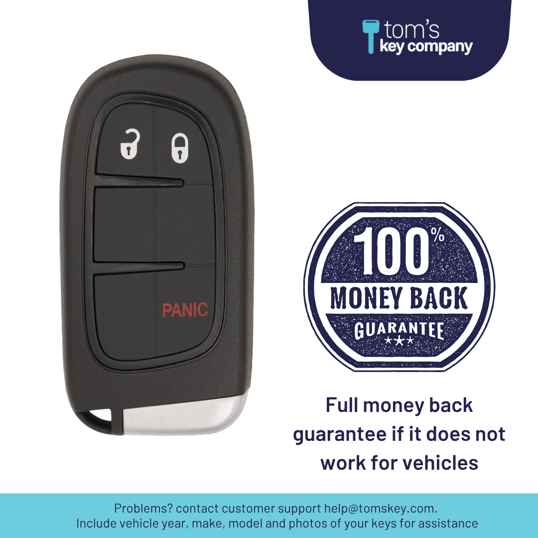 Like New Refurbished 3-Button Smart Key Fob with Lock, Unlock, Panic for Select Dodge and RAM Vehicles (RAMSK-3B-606-K)