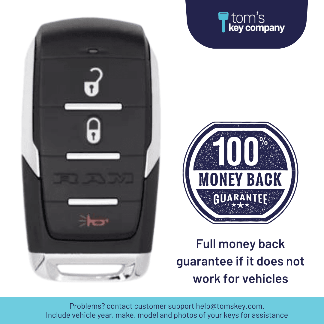 Brand New OEM 3 Button Smart Key for Select RAM Vehicles (RAMSK-3B-OHT-TRUCKS)