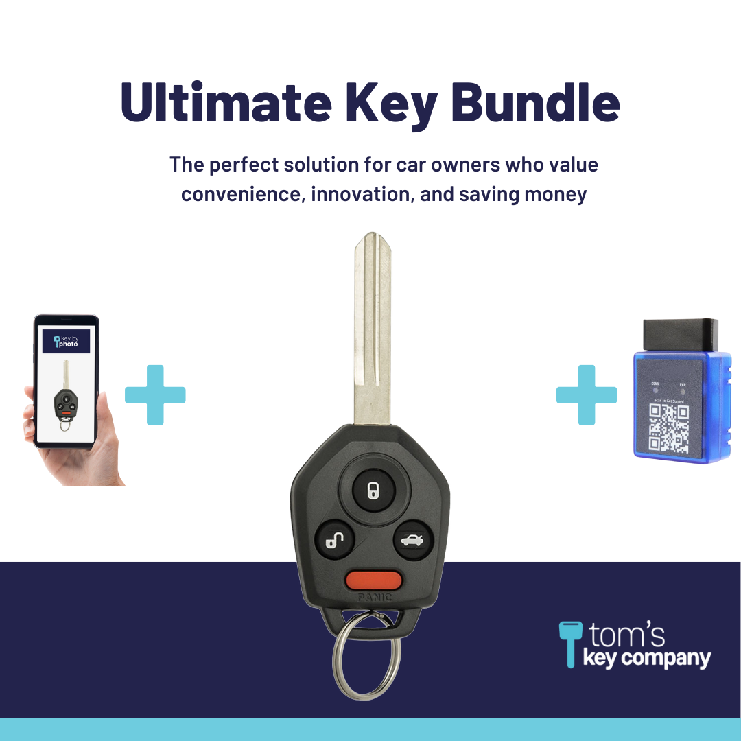 Ultimate Remote Key Bundle with Programming Tool, Aftermarket 4-Button Remote Key and Key By Photo for Select Subaru Vehicles (SUBCK-4B-929-K-UKB)