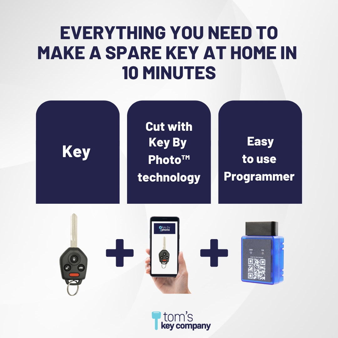 Ultimate Remote Key Bundle with Programming Tool, Aftermarket 4-Button Remote Key and Key By Photo for Select Subaru Vehicles (SUBCK-4B-929-K-UKB)