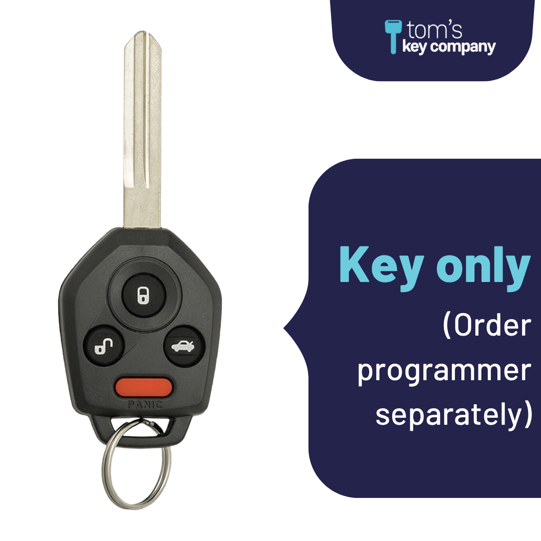 Brand New Aftermarket 4-Button Remote Key with Lock, Unlock, Trunk, Panic for Select Subaru Vehicles (SUBCK-4B-929-K)
