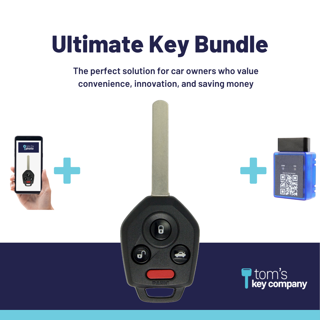 Ultimate Remote Key Bundle with Programming Tool, Aftermarket 4-Button Remote Key and Key By Photo for Select Subaru Vehicles (SUBCK-4B-933-K-UKB)