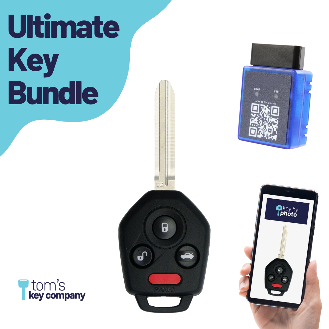 Ultimate Remote Key Bundle with Programming Tool, Aftermarket 4-Button Remote Key and Key By Photo for Select Subaru Vehicles (SUBCK-4B-TR-946-RC-K-UKB)