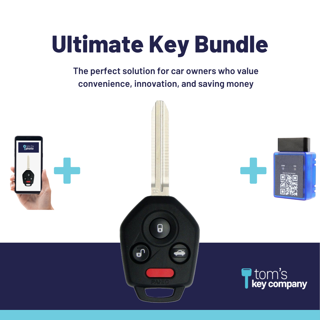 Ultimate Remote Key Bundle with Programming Tool, Aftermarket 4-Button Remote Key and Key By Photo for Select Subaru Vehicles (SUBCK-4B-TR-946-RC-K-UKB)