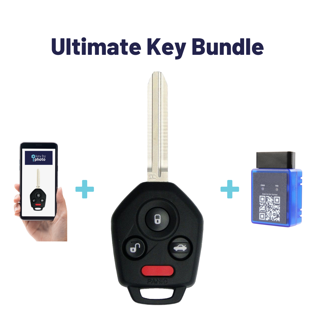 Ultimate Remote Key Bundle with Programming Tool, Aftermarket 4-Button Remote Key and Key By Photo for Select Subaru Vehicles (SUBCK-4B-TR-946-RC-K-UKB)