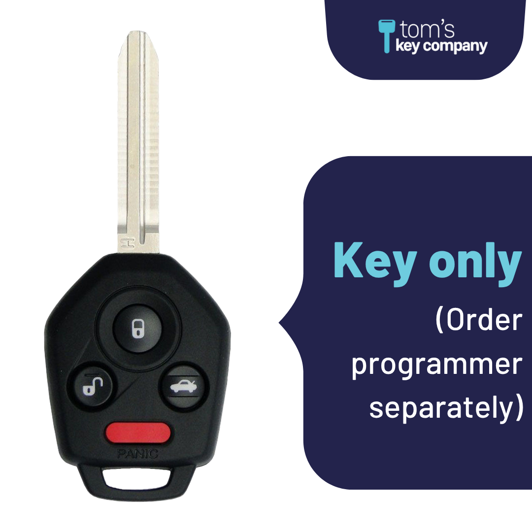 Brand New Aftermarket 4-Button Remote Key with Lock, Unlock, Trunk, Panic for Select Subaru Vehicles (SUBCK-4B-TR-946-RC-K)