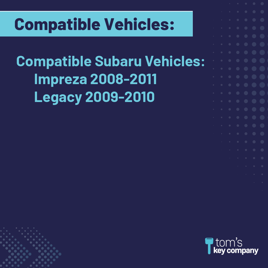 Brand New Aftermarket Transponder Key for Select Subaru Vehicles (SUBKEY-T13-K)