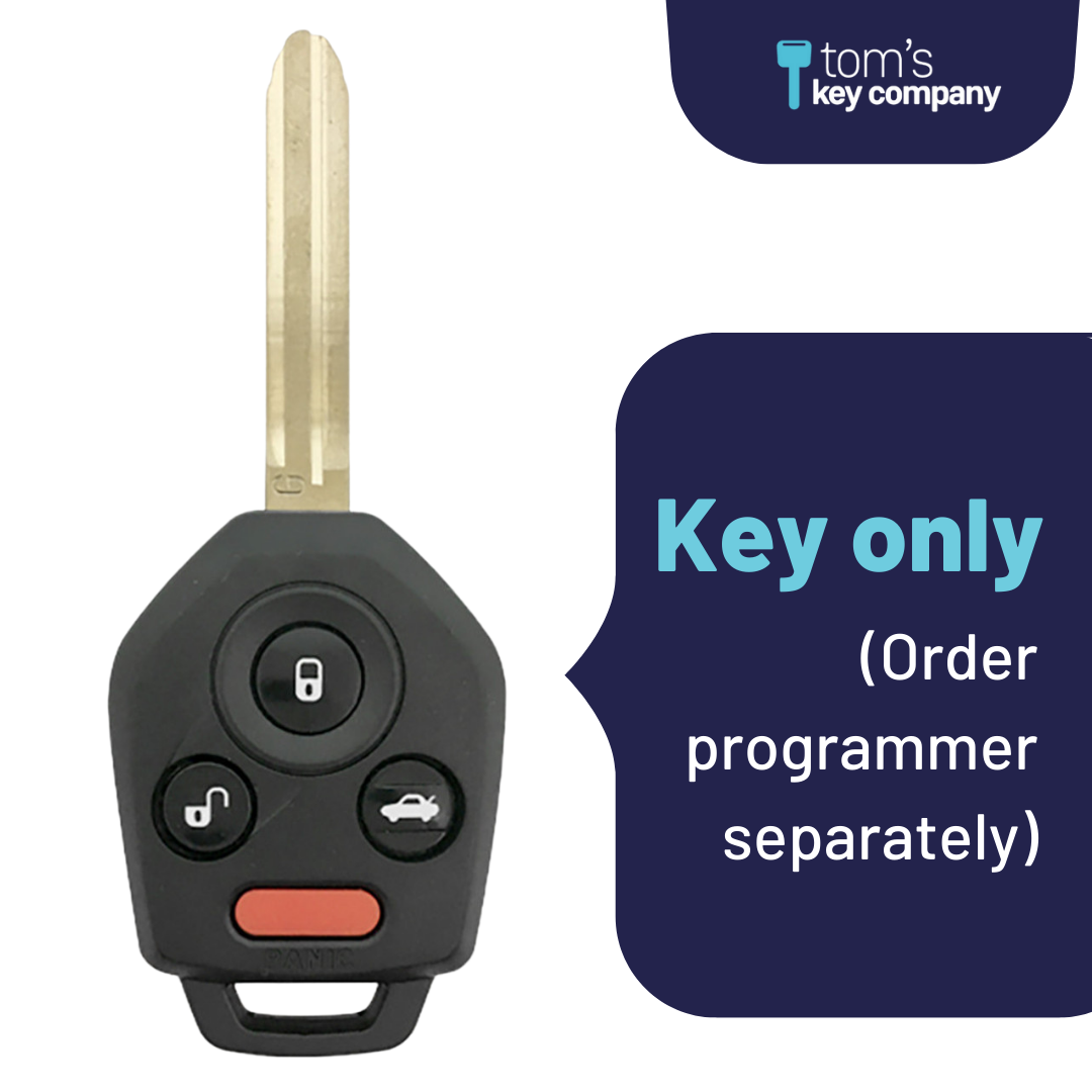 Like New Refurbished OEM Recase 4 Button Remote Key Black Pod with Trunk Release for Select Subaru Vehicles (SUBRK-4B-G-077-REFURB)