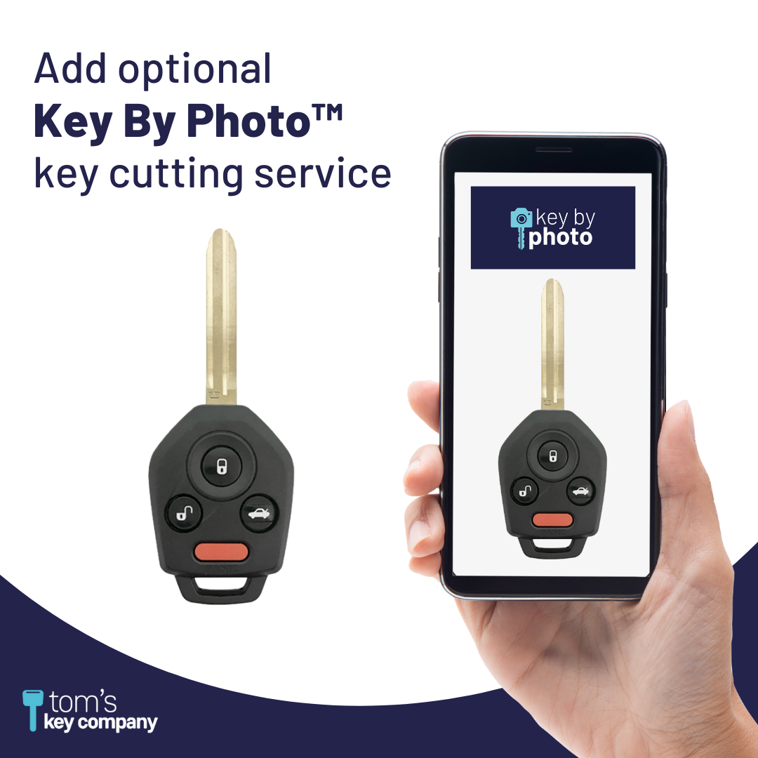 Like New Refurbished OEM Recase 4 Button Remote Key Black Pod with Trunk Release for Select Subaru Vehicles (SUBRK-4B-G-077-REFURB)