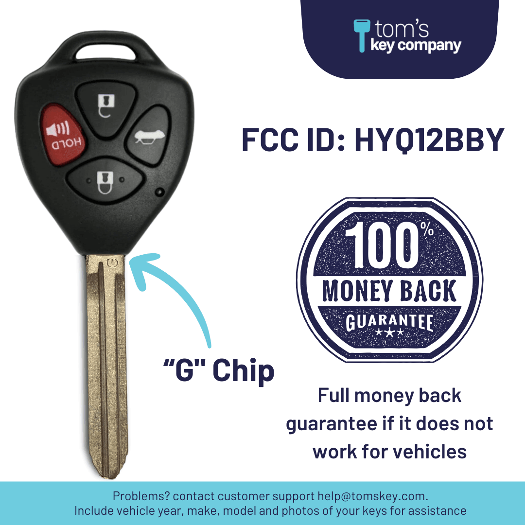 Brand New Aftermartket 4 Button Remote Key for Select Scion and Subaru Vehicles (SUBRK-4B-HYQ12BBY-G)