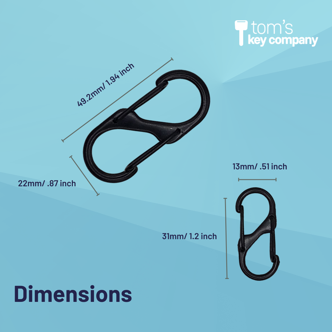 Premium Black Double Sided Carabiner Set Durable Dual-Hook Carabiner Clips