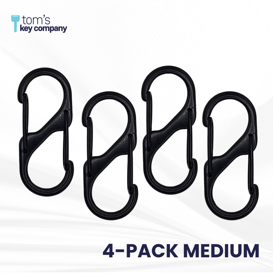Premium Black Double Sided Carabiner Set Durable Dual-Hook Carabiner Clips