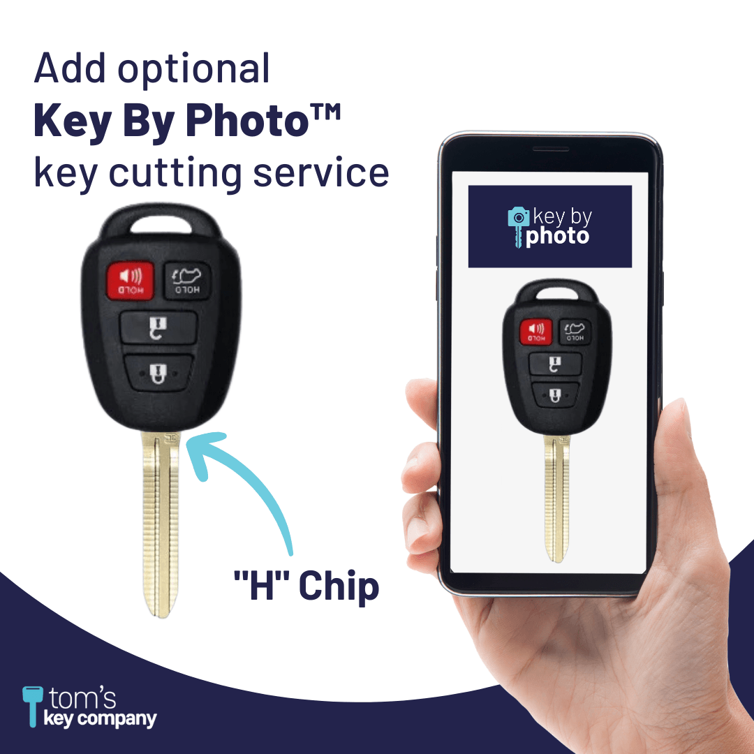 Brand New Aftermarket 4-Button Remote Head Key for Toyota Tacoma, RAV4, Highlander, Scion XB (H Chip) (HYQ12BDP-4B-H) - Tom's Key Company