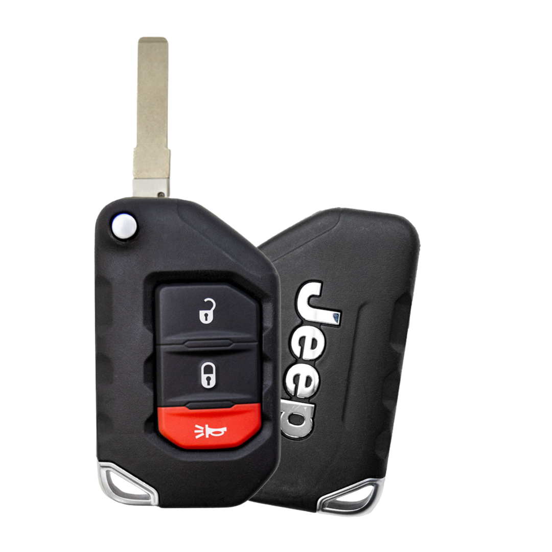 Like New Refurbished OEM 3 Button Proximity Flip Key for Select Jeep Vehicles (JEEPFK-3B-REFURB-PROX)