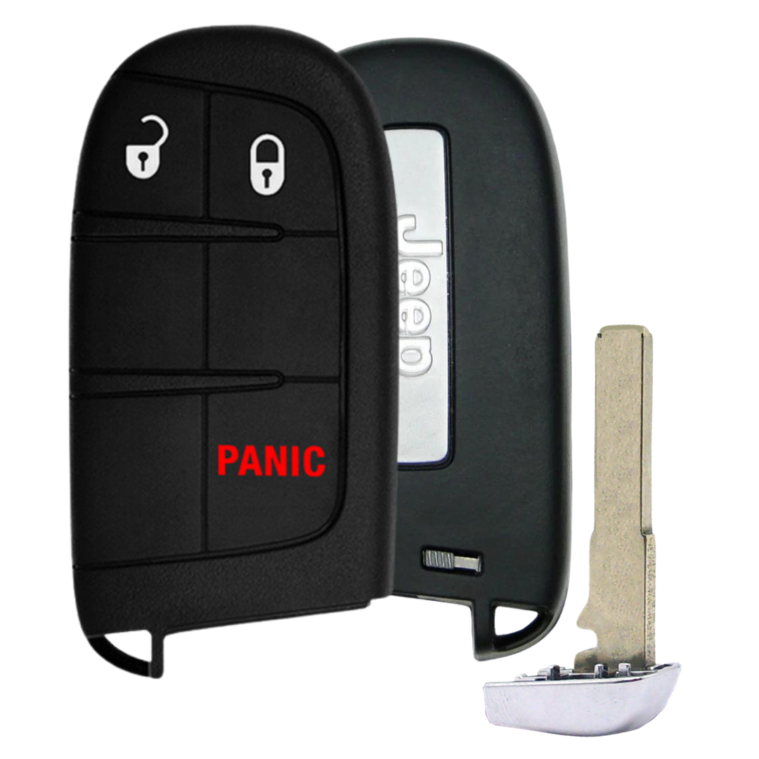 Like New Refurbished OEM 3 Button Smart Key with Logo for Jeep Compass Vehicles - PBC