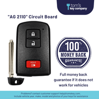 Toyota 4Runner, Tacoma, Land Cruiser, Highlander & Prius C Smart Proximity Key, Push Button Start Keyless Remote FOB with Emergency Key (HYQ14FBA-3B-AG2110-FOB) - Tom's Key Company