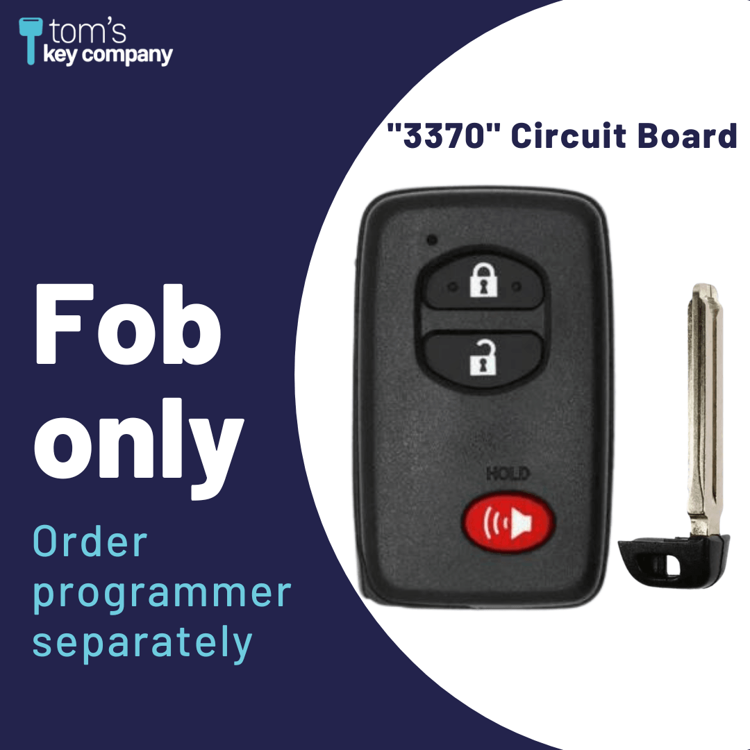 Toyota RAV4 Smart Key FOB/ 3 Button (E-Board 3370, HYQ14AAB / HYQ14AEM) (HYQ14AAB-3B-E-3370-FOB) - Tom's Key Company