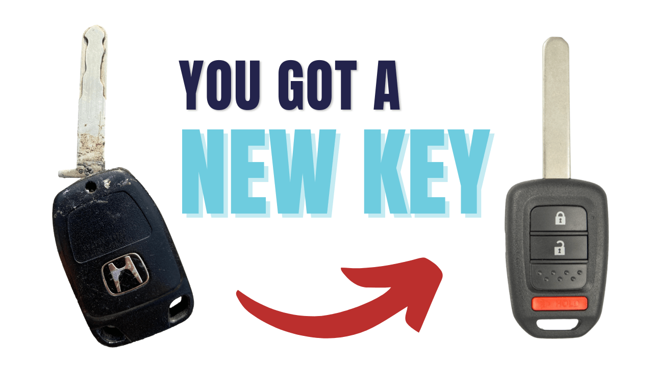 3 Button Honda Key w/ Remote Fob Repair Kit w/ Key By Photo Cutting Service (HON-REPAIR-RCTNGL-3B-1T) - Tom's Key Company